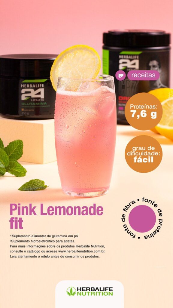 Pré-treino ou pós-treino, essa refrescante Pink Lemonade Fit além de hidratar, dá mais energia, recupera e protege a musculatura.