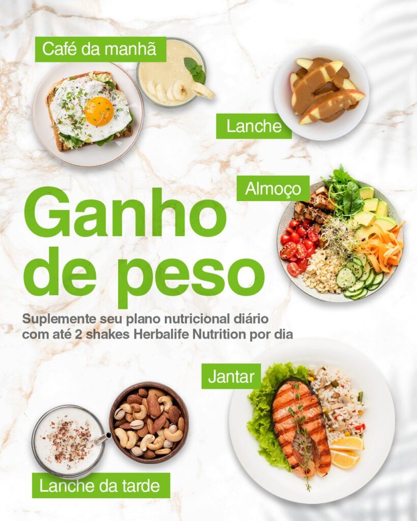 Agora quando o Objetivo é Ganhar Peso “massa magra”, adicione até dois Shake Herbalife Nutrition por dia.