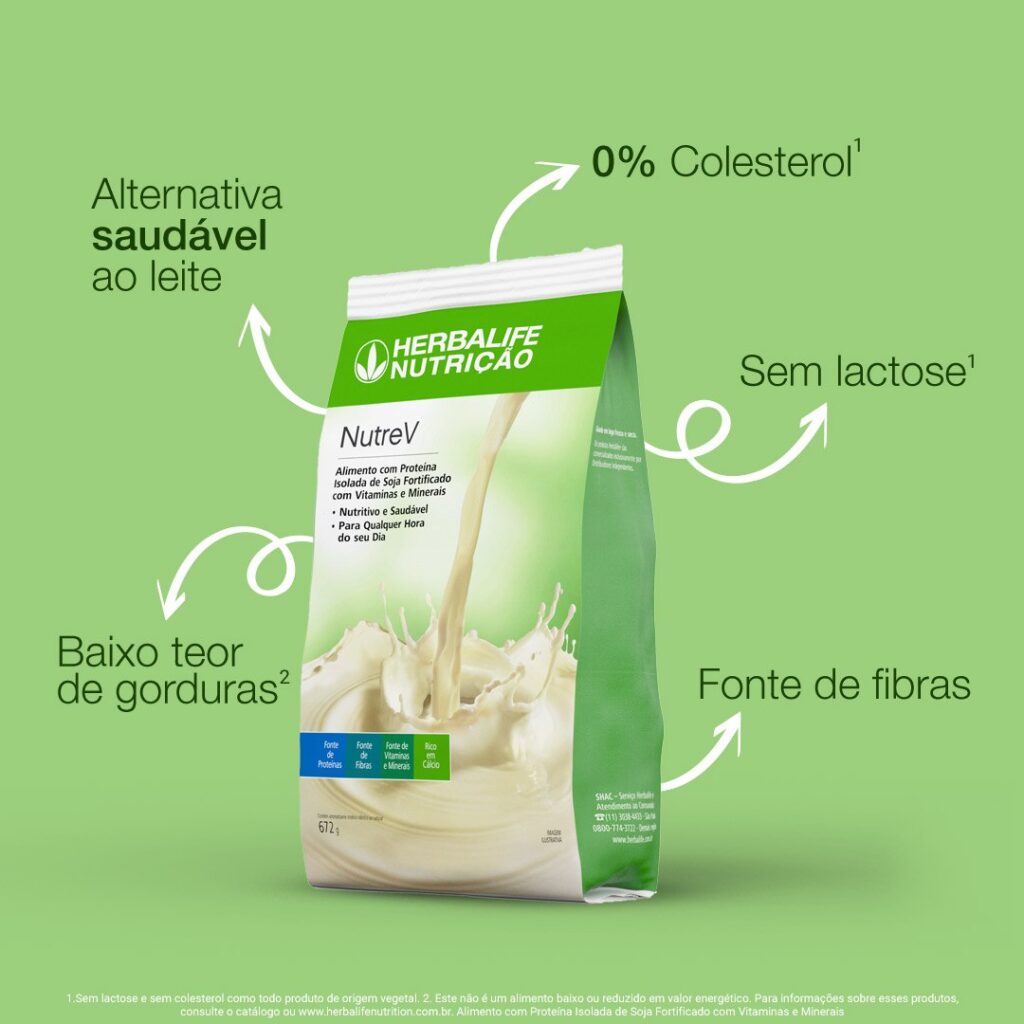 NutreV é uma bebida de origem vegetal fortificada com 6 Vitaminas e 8 Minerais, pode ser usada em várias receitas é uma alternativa ao leite. Sem lactose!